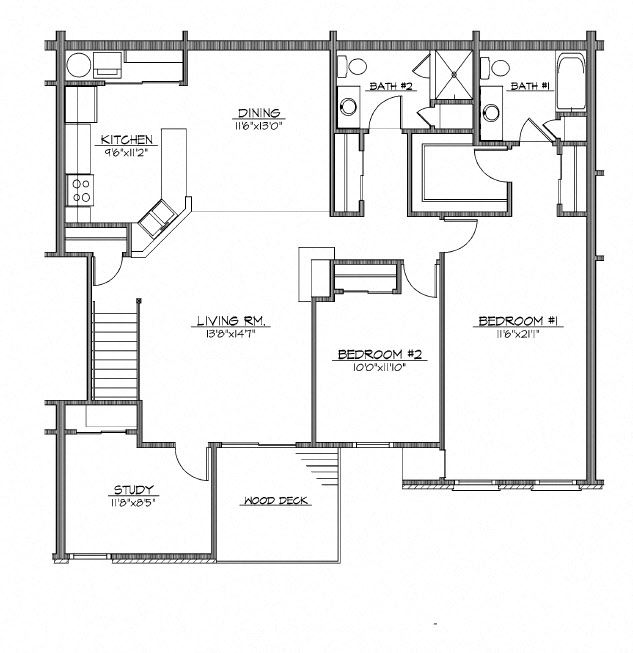 2 Bed, 2 Bath + Den (B)